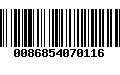 Código de Barras 0086854070116