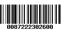 Código de Barras 0087222302600