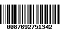 Código de Barras 0087692751342