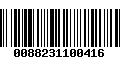 Código de Barras 0088231100416