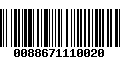 Código de Barras 0088671110020