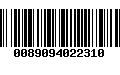 Código de Barras 0089094022310