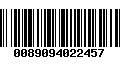 Código de Barras 0089094022457