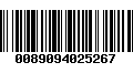 Código de Barras 0089094025267