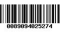 Código de Barras 0089094025274