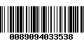 Código de Barras 0089094033538