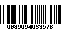 Código de Barras 0089094033576