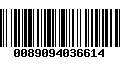 Código de Barras 0089094036614