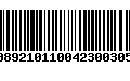 Código de Barras 00892101100423003059