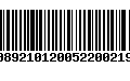 Código de Barras 00892101200522002196