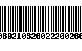 Código de Barras 00892103200222002609