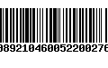 Código de Barras 00892104600522002764