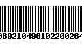 Código de Barras 00892104901022002644