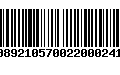 Código de Barras 00892105700220002413