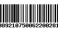 Código de Barras 00892107500622002817