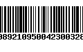 Código de Barras 00892109500423003288