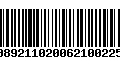 Código de Barras 00892110200621002255