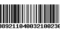 Código de Barras 00892110400321002306