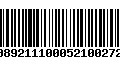 Código de Barras 00892111000521002725