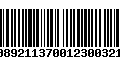 Código de Barras 00892113700123003219