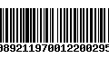 Código de Barras 00892119700122002958