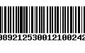 Código de Barras 00892125300121002426