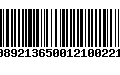 Código de Barras 00892136500121002211