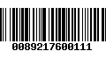 Código de Barras 0089217600111