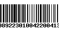 Código de Barras 00892230100422004133