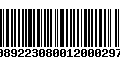 Código de Barras 00892230800120002973