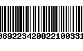 Código de Barras 00892234200221003316