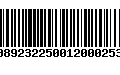 Código de Barras 00892322500120002538