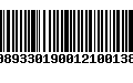 Código de Barras 00893301900121001389