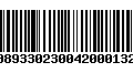 Código de Barras 00893302300420001322