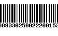 Código de Barras 00893302500222001531