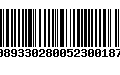 Código de Barras 00893302800523001873