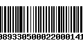 Código de Barras 00893305000220001412