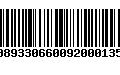 Código de Barras 00893306600920001355