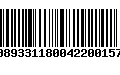 Código de Barras 00893311800422001576