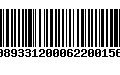 Código de Barras 00893312000622001560