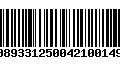 Código de Barras 00893312500421001490