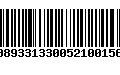 Código de Barras 00893313300521001562