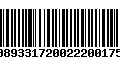 Código de Barras 00893317200222001754