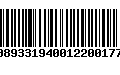 Código de Barras 00893319400122001771