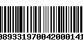 Código de Barras 00893319700420001412
