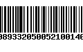 Código de Barras 00893320500521001405