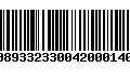 Código de Barras 00893323300420001400