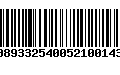 Código de Barras 00893325400521001434