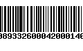 Código de Barras 00893326000420001406