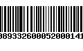 Código de Barras 00893326000520001412